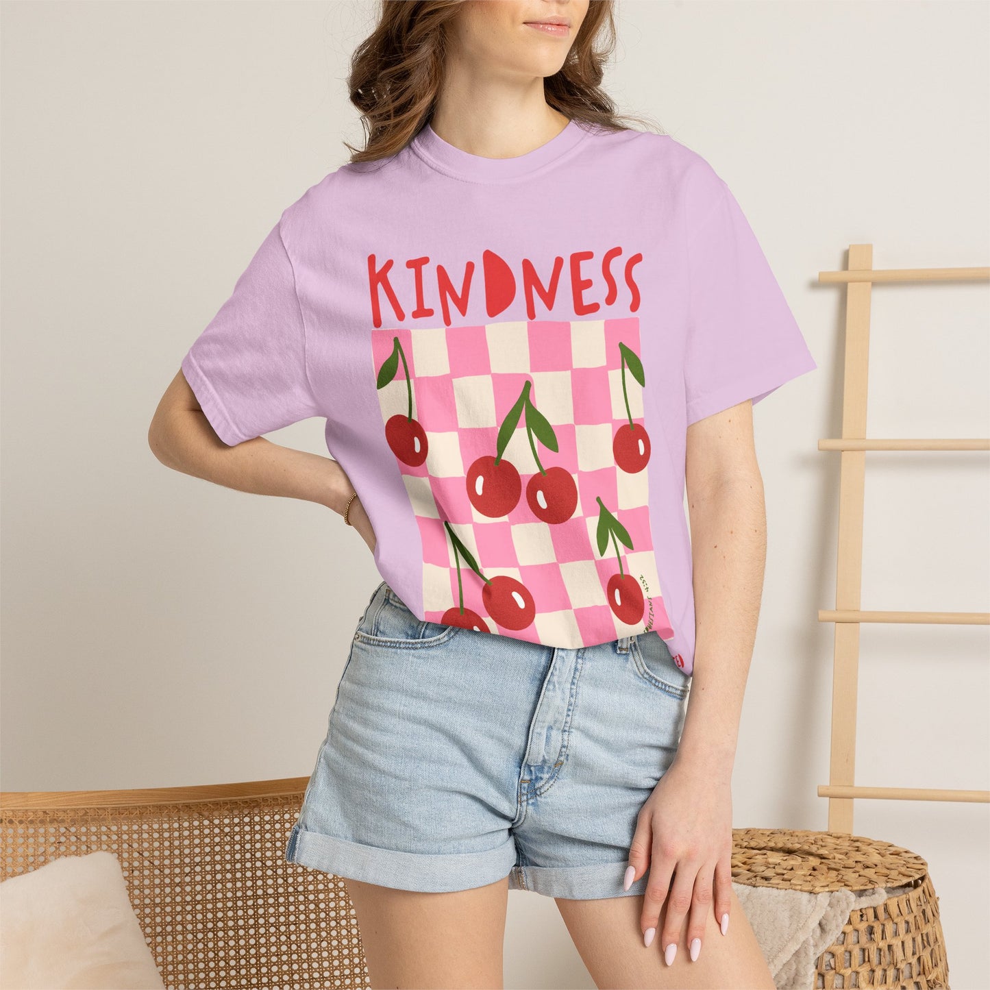 Kindness Christian Scripture T-Shirt | Ephesians 4:32 Cherry Faith Graphic Tee | Comfort Colors Garment-Dyed Shirt
