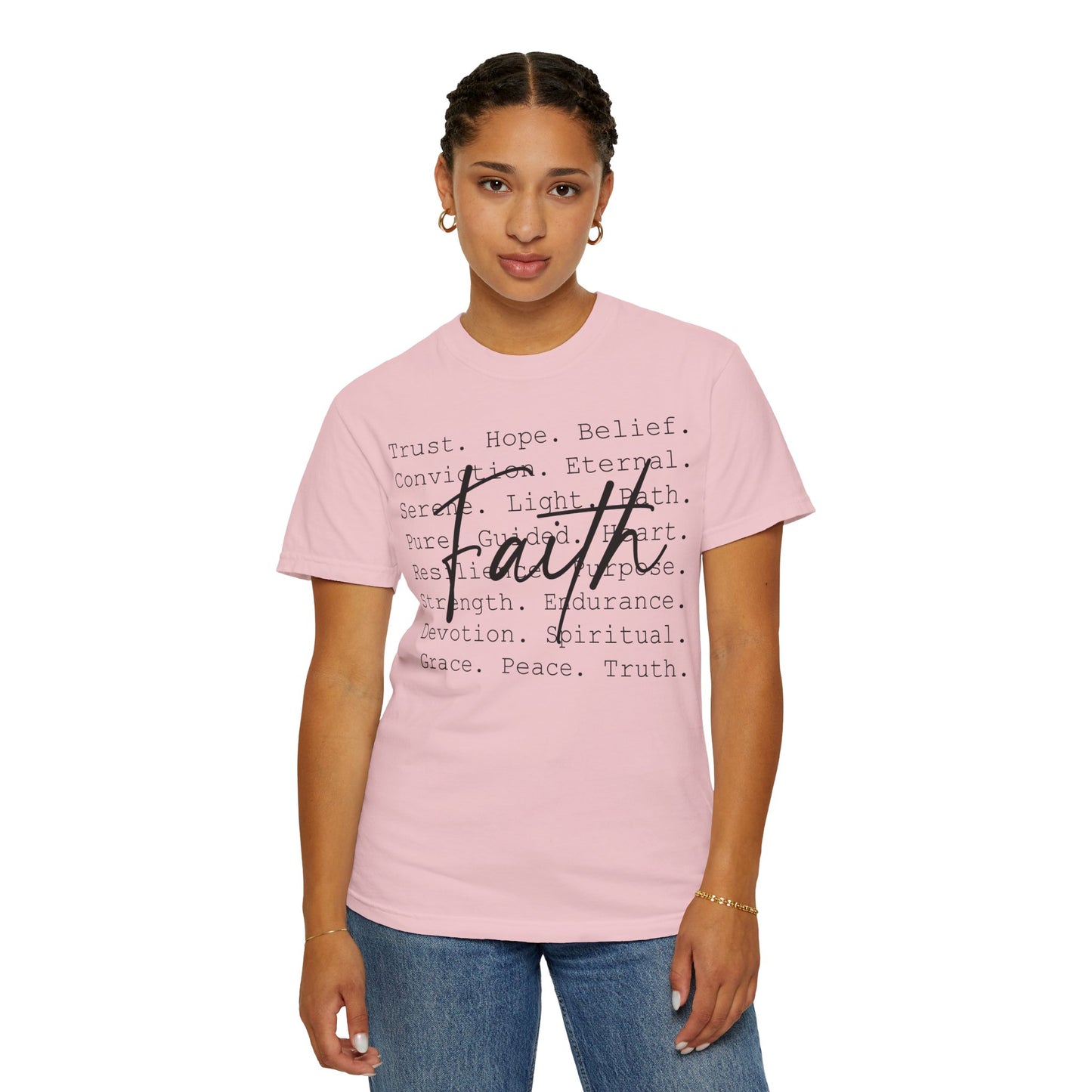 Faith Christian T-Shirt | Minimal Typography Faith Tee | Inspirational Scripture Shirt | Comfort Colors Garment-Dyed Tee