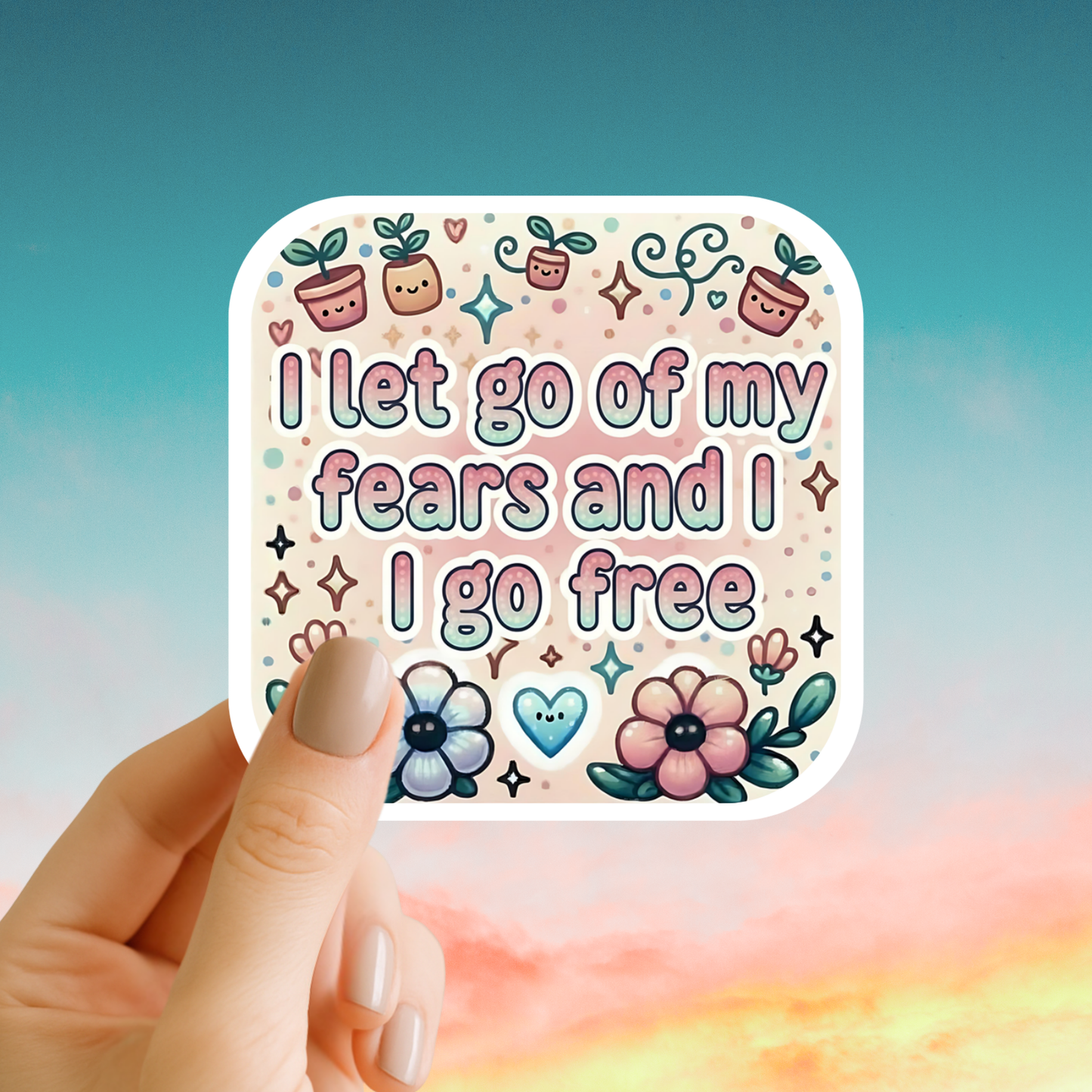 I let go of my fears and I go free – Affirmation Sticker