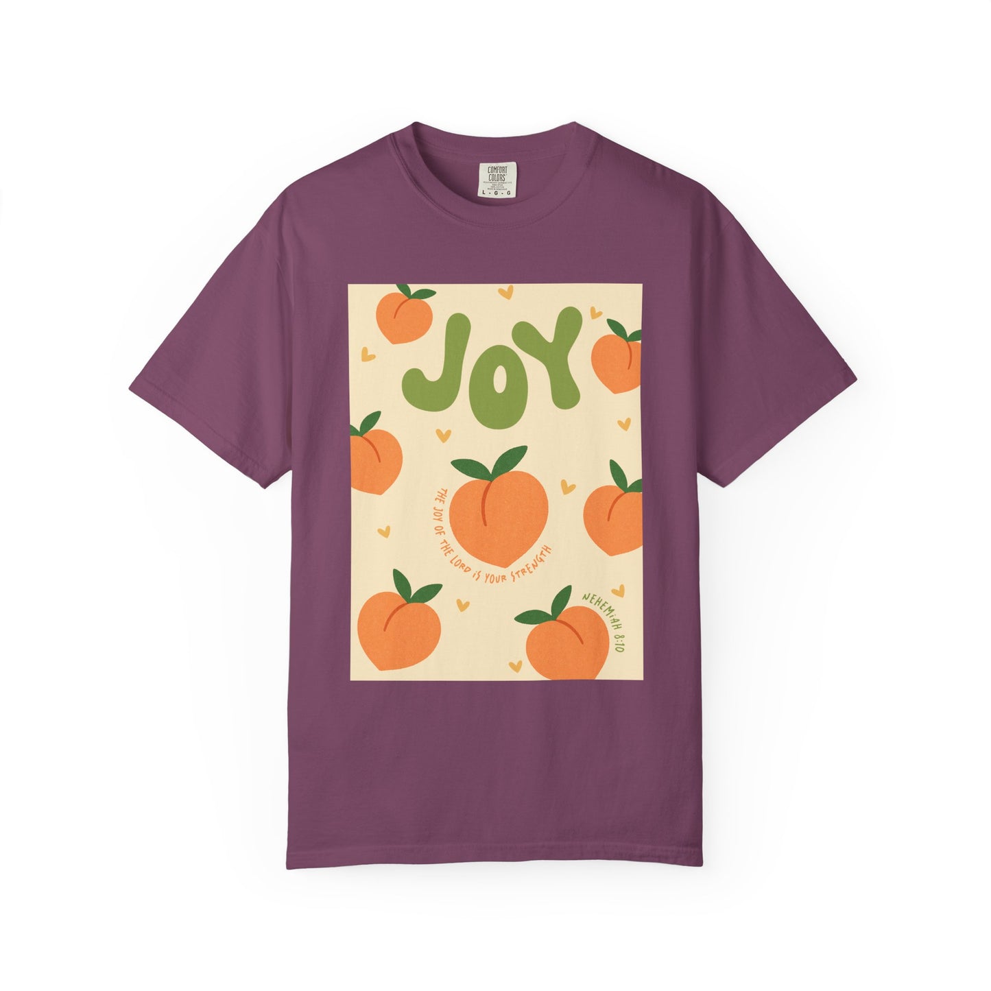 Joy Christian Scripture T-Shirt | Nehemiah 8:10 Comfort Colors Tee