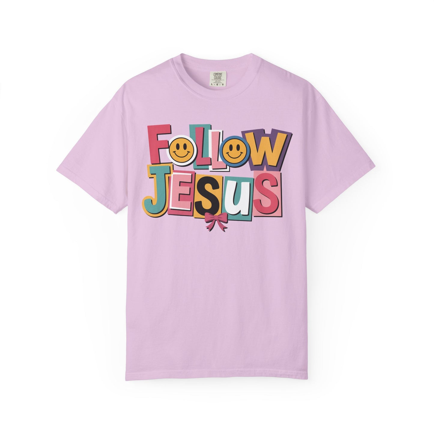 Follow Jesus Christian T-Shirt | Colorful Faith Tee | Inspirational Christian Shirt | Comfort Colors Garment-Dyed Tee