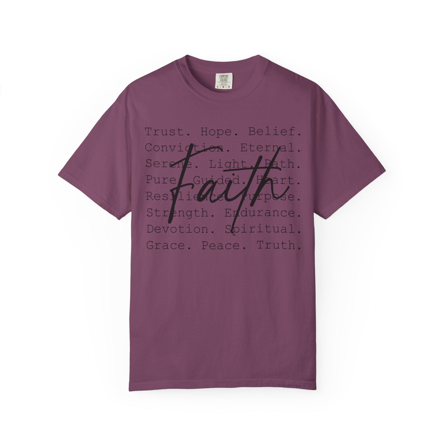 Faith Christian T-Shirt | Minimal Typography Faith Tee | Inspirational Scripture Shirt | Comfort Colors Garment-Dyed Tee