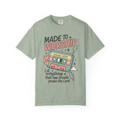 Made to Worship | Retro Christian T-Shirt | Psalm 150:6