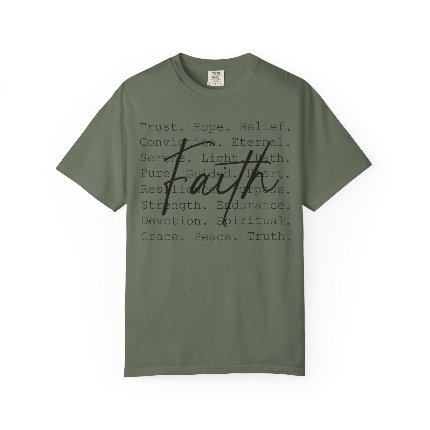 Faith Christian T-Shirt | Minimal Typography Faith Tee | Inspirational Scripture Shirt | Comfort Colors Garment-Dyed Tee