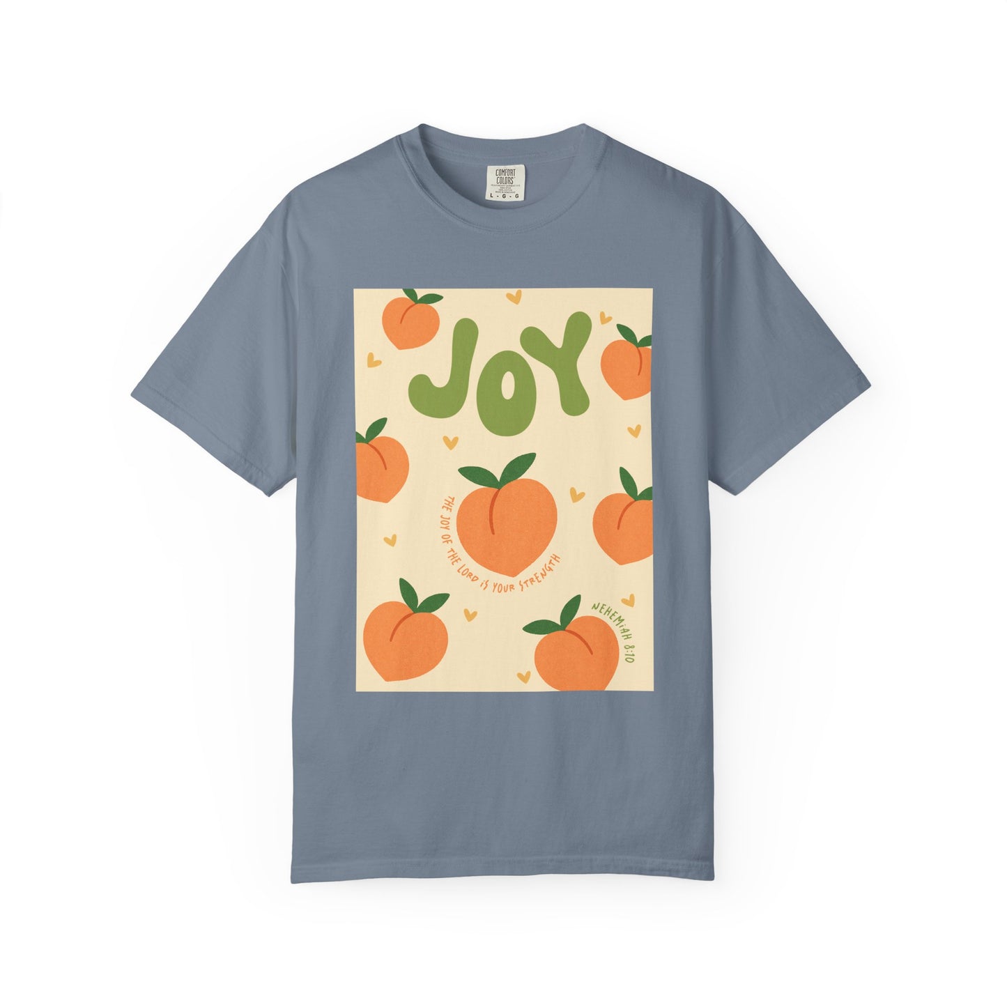 Joy Christian Scripture T-Shirt | Nehemiah 8:10 Comfort Colors Tee