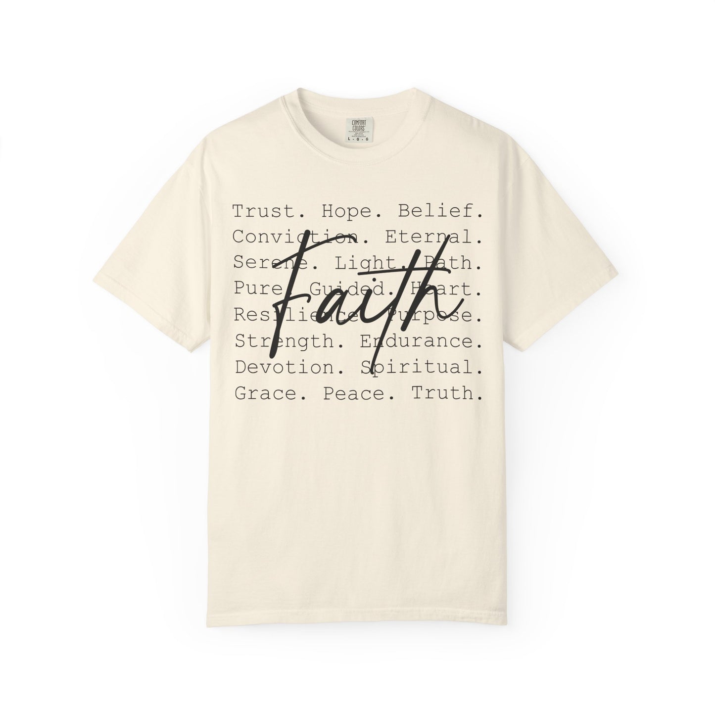 Faith Christian T-Shirt | Minimal Typography Faith Tee | Inspirational Scripture Shirt | Comfort Colors Garment-Dyed Tee