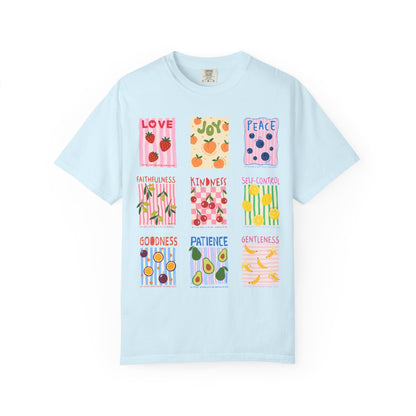 Fruit of the Spirit Christian T-Shirt | Galatians 5:22–23 Scripture Graphic Tee | Comfort Colors Garment-Dyed Shirt