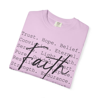 Faith Christian T-Shirt | Minimal Typography Faith Tee | Inspirational Scripture Shirt | Comfort Colors Garment-Dyed Tee
