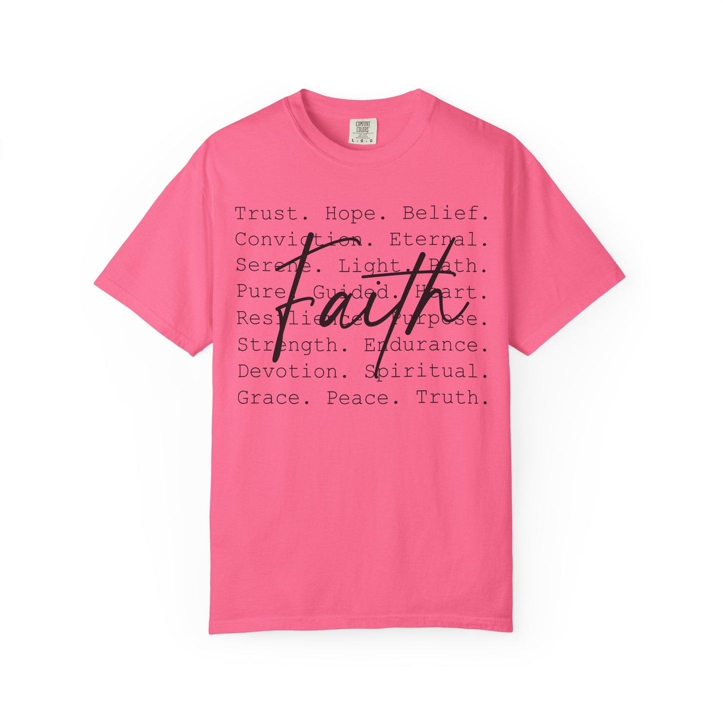 Faith Christian T-Shirt | Minimal Typography Faith Tee | Inspirational Scripture Shirt | Comfort Colors Garment-Dyed Tee