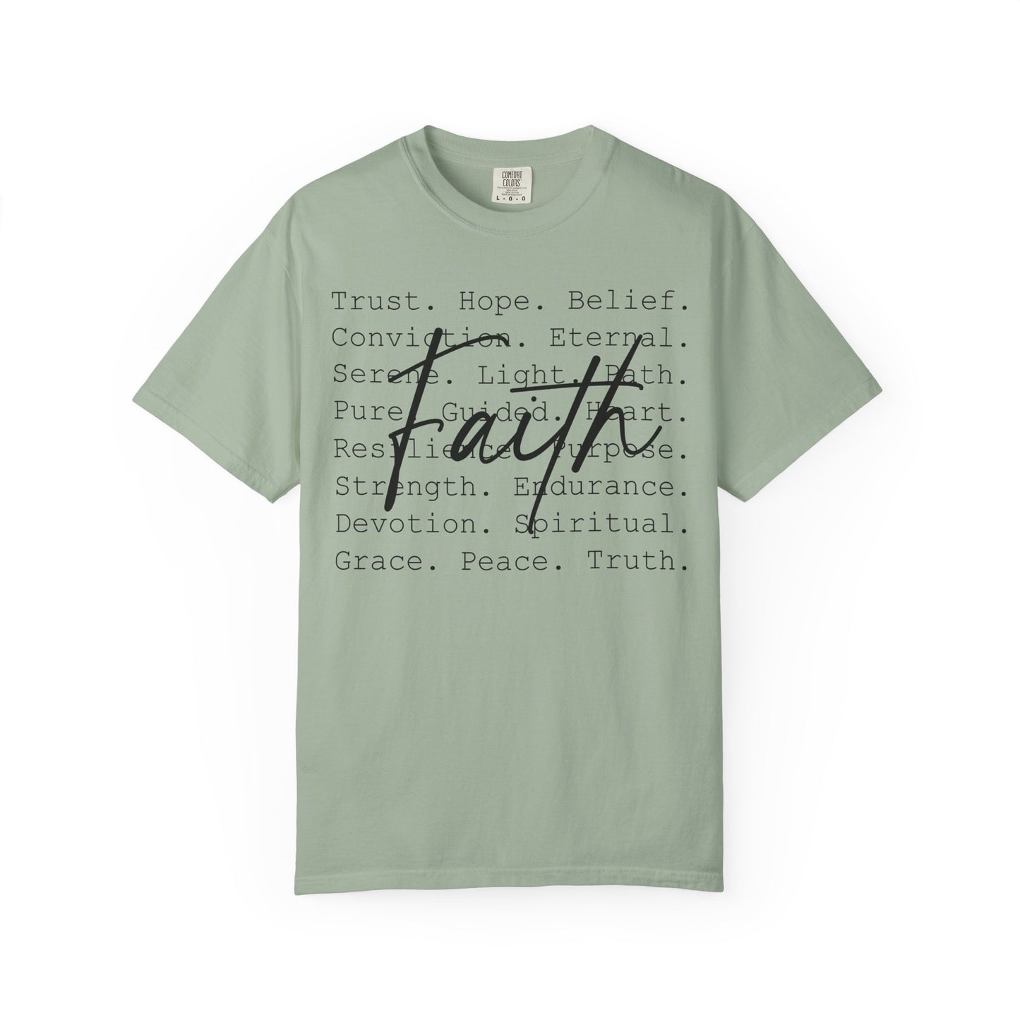 Faith Christian T-Shirt | Minimal Typography Faith Tee | Inspirational Scripture Shirt | Comfort Colors Garment-Dyed Tee
