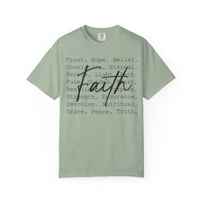 Faith Christian T-Shirt | Minimal Typography Faith Tee | Inspirational Scripture Shirt | Comfort Colors Garment-Dyed Tee