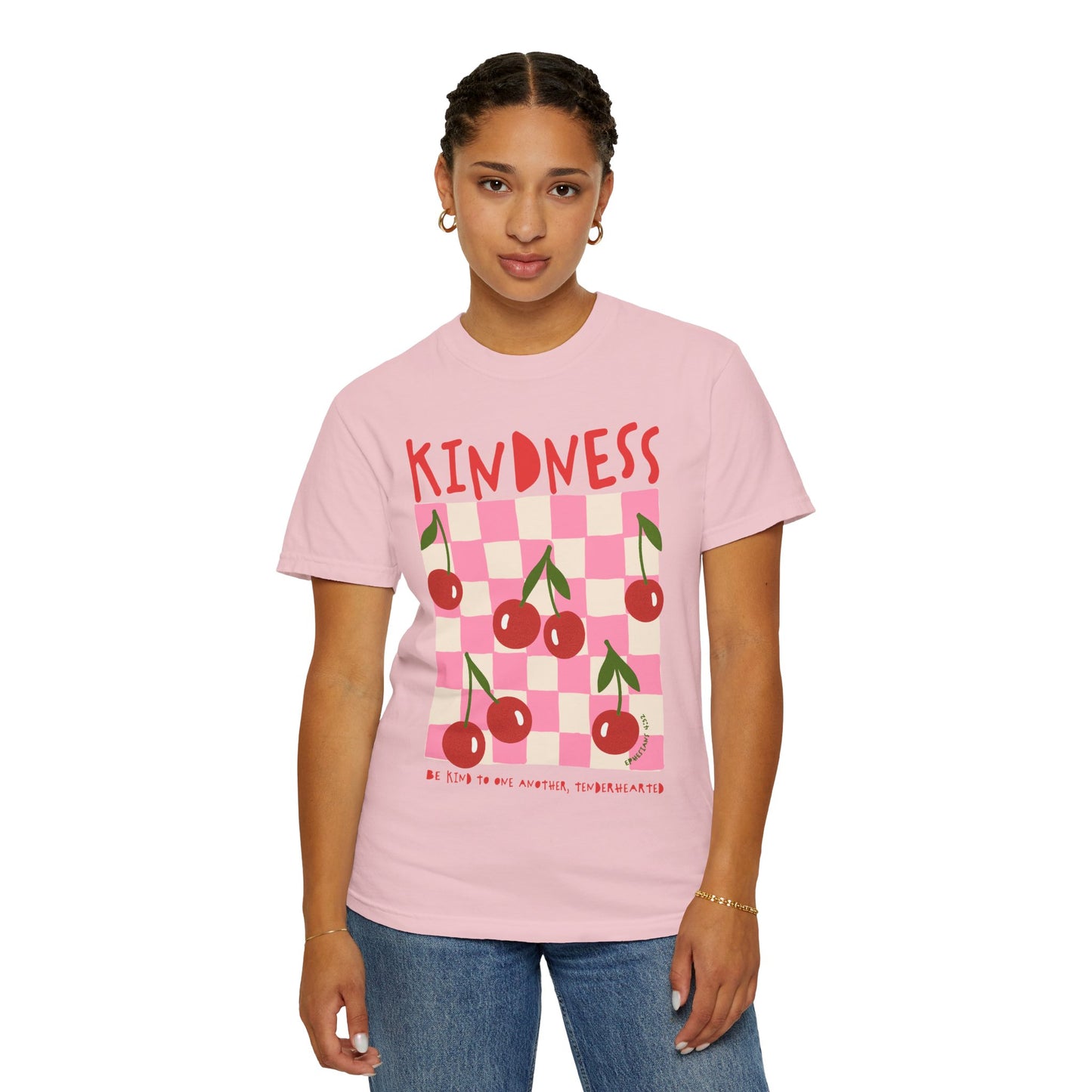 Kindness Christian Scripture T-Shirt | Ephesians 4:32 Cherry Faith Graphic Tee | Comfort Colors Garment-Dyed Shirt