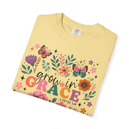 Grow in Grace Floral Christian T-Shirt