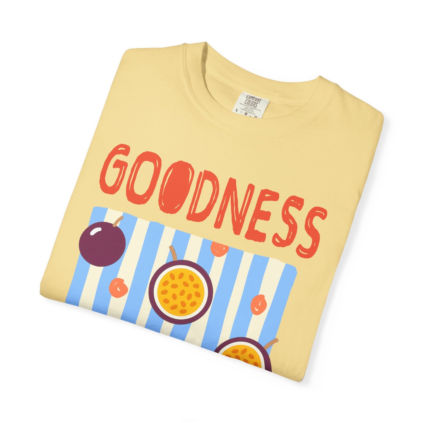 Goodness Christian Scripture T-Shirt | Galatians 6:9 Passion Fruit Faith Graphic Tee | Comfort Colors Garment-Dyed Shirt