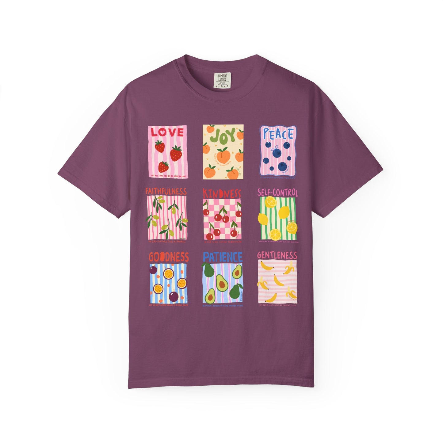 Fruit of the Spirit Christian T-Shirt | Galatians 5:22–23 Scripture Graphic Tee | Comfort Colors Garment-Dyed Shirt