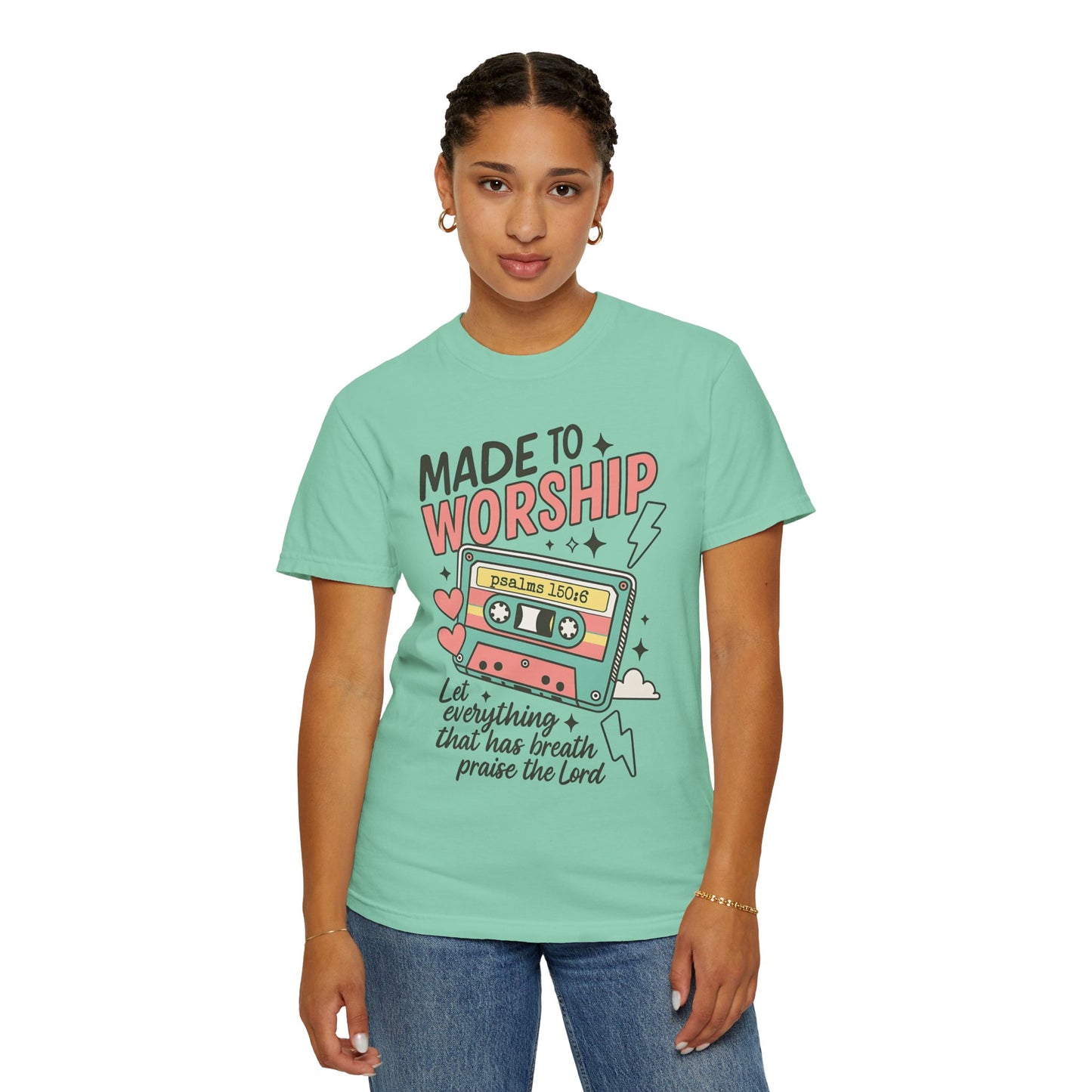 Made to Worship | Retro Christian T-Shirt | Psalm 150:6