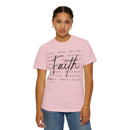 Faith Christian T-Shirt | Minimal Typography Faith Tee | Inspirational Scripture Shirt | Comfort Colors Garment-Dyed Tee