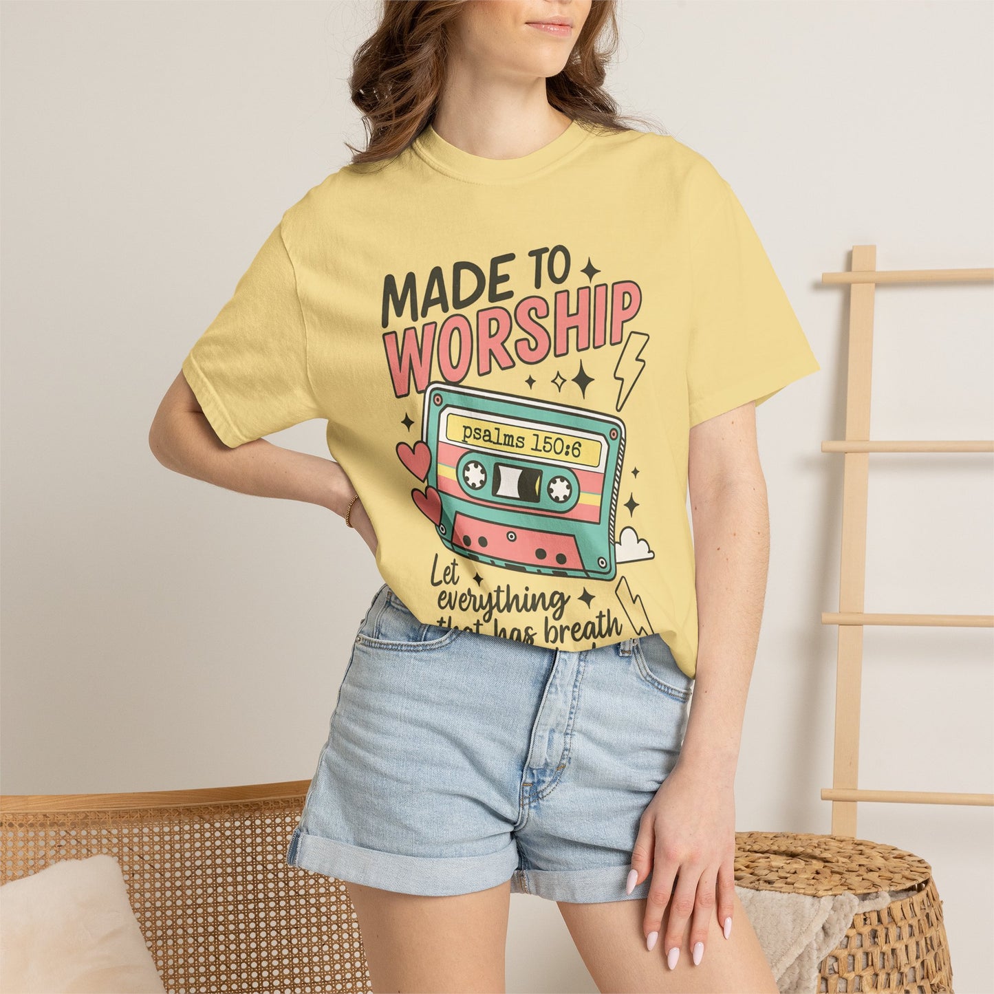 Made to Worship | Retro Christian T-Shirt | Psalm 150:6