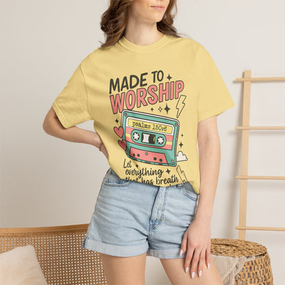 Made to Worship | Retro Christian T-Shirt | Psalm 150:6