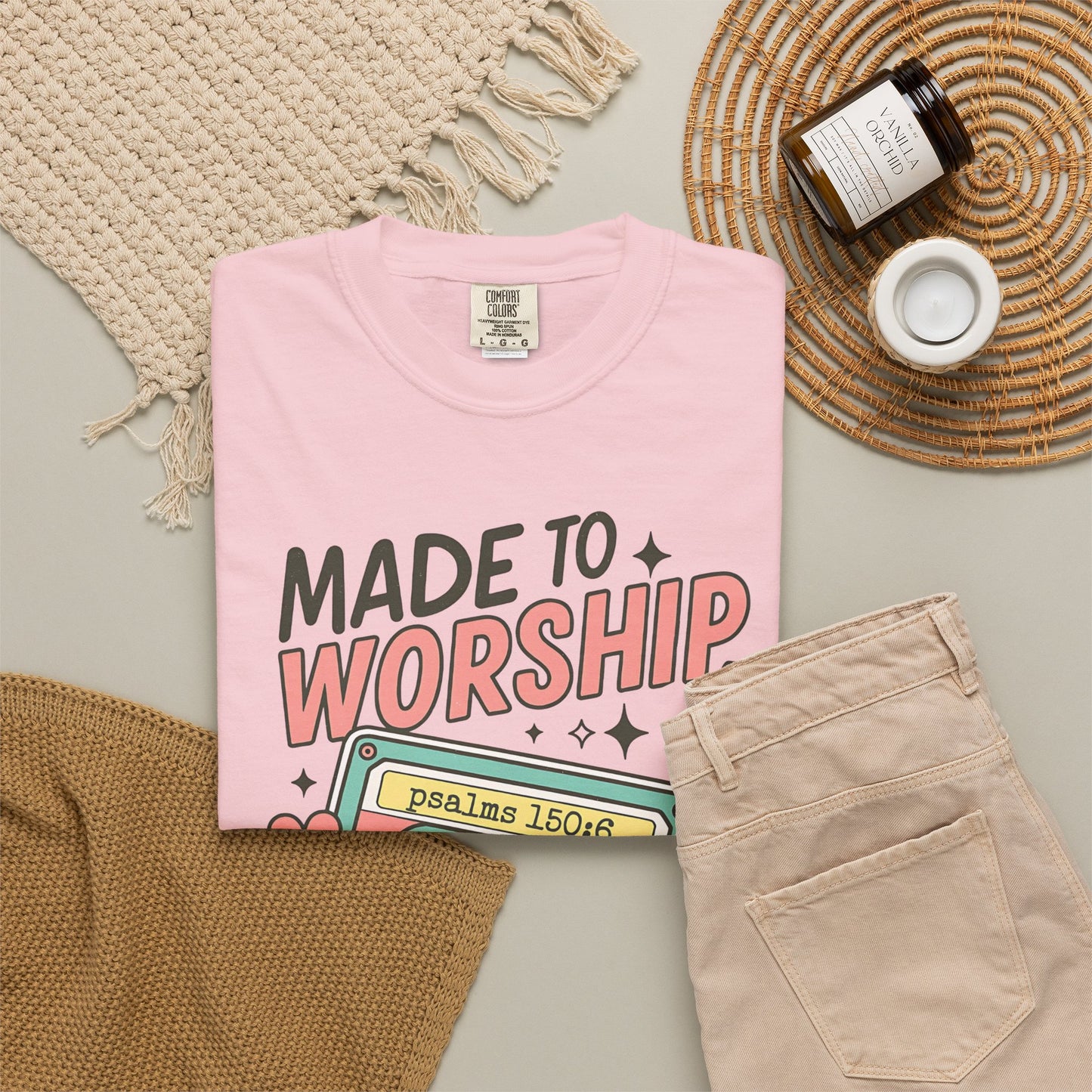 Made to Worship | Retro Christian T-Shirt | Psalm 150:6
