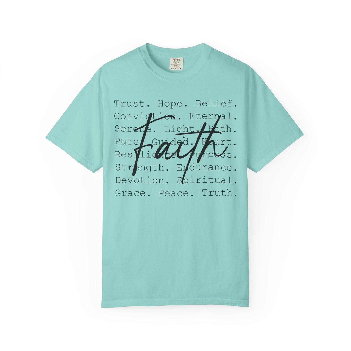 Faith Christian T-Shirt | Minimal Typography Faith Tee | Inspirational Scripture Shirt | Comfort Colors Garment-Dyed Tee