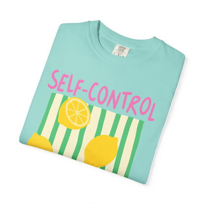 Self-Control Christian Scripture T-Shirt | Proverbs 25:28 Lemon Faith Graphic Tee | Comfort Colors Garment-Dyed Shirt