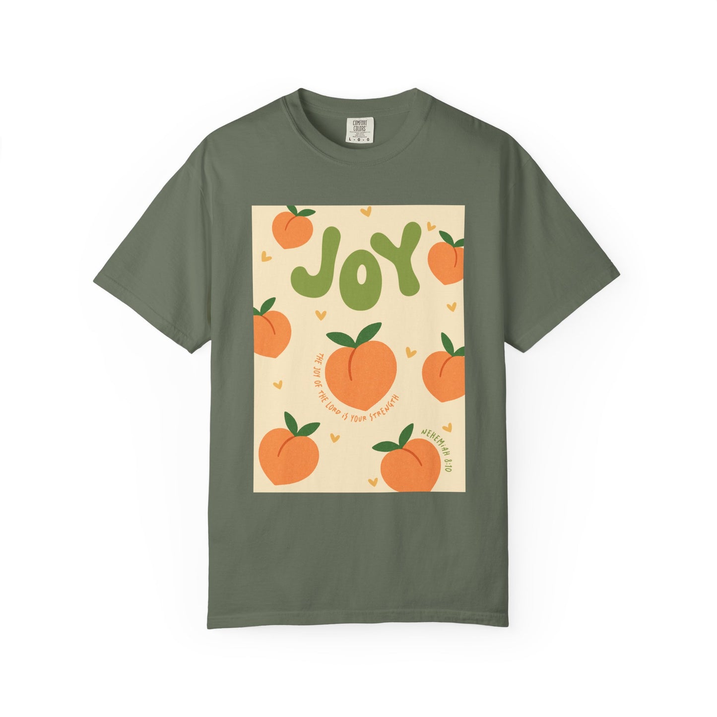 Joy Christian Scripture T-Shirt | Nehemiah 8:10 Comfort Colors Tee
