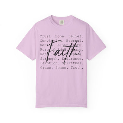 Faith Christian T-Shirt | Minimal Typography Faith Tee | Inspirational Scripture Shirt | Comfort Colors Garment-Dyed Tee