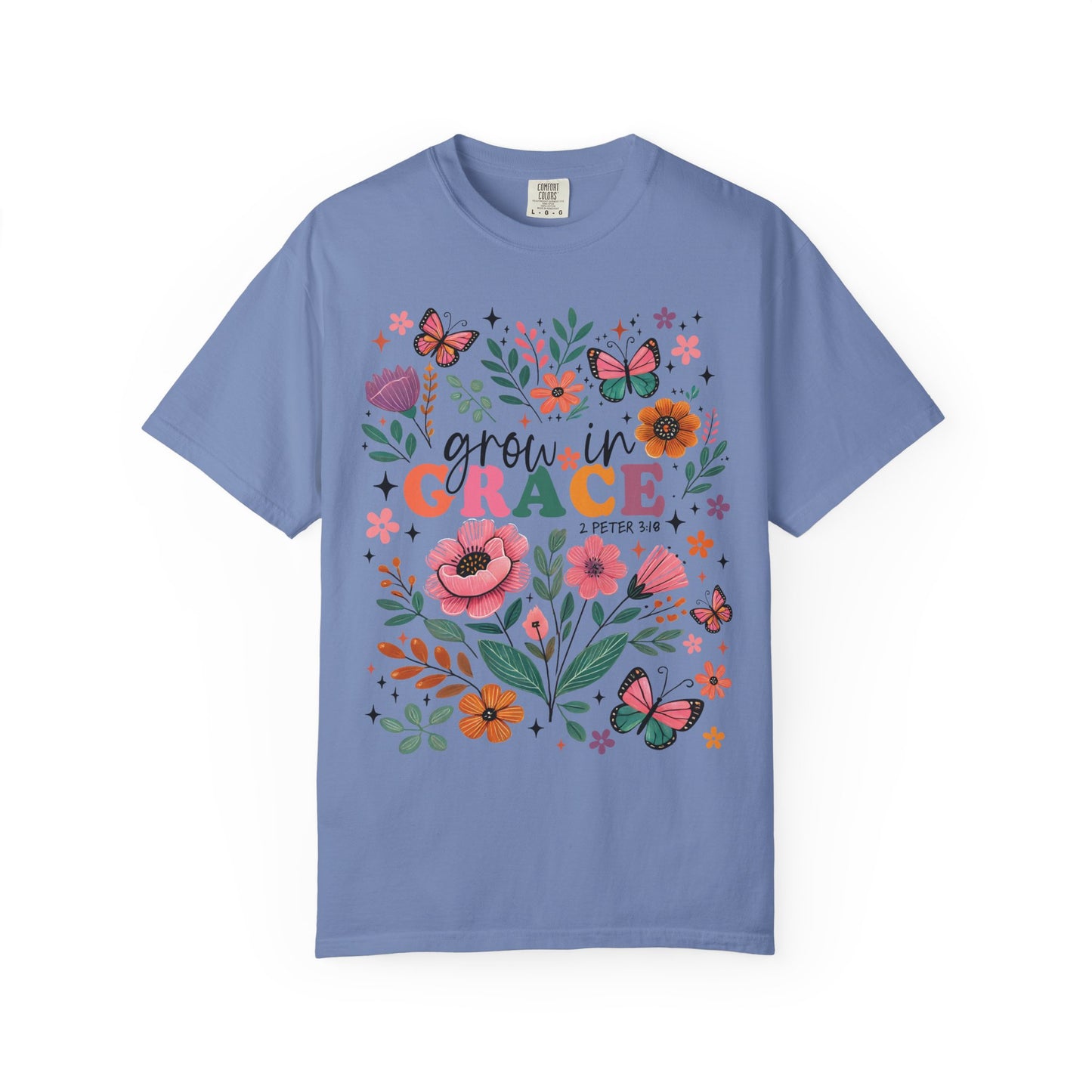 Grow in Grace Floral Christian T-Shirt