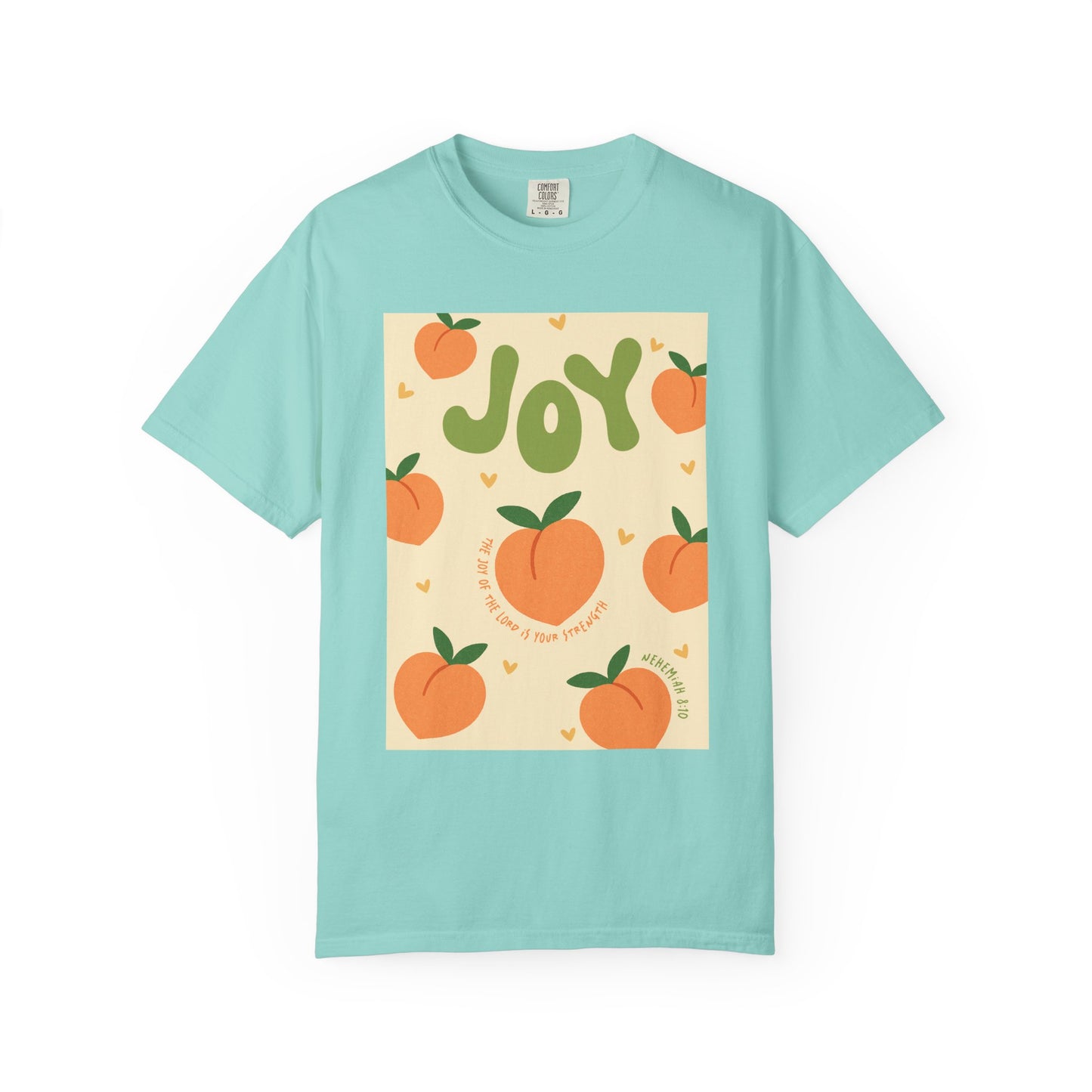 Joy Christian Scripture T-Shirt | Nehemiah 8:10 Comfort Colors Tee