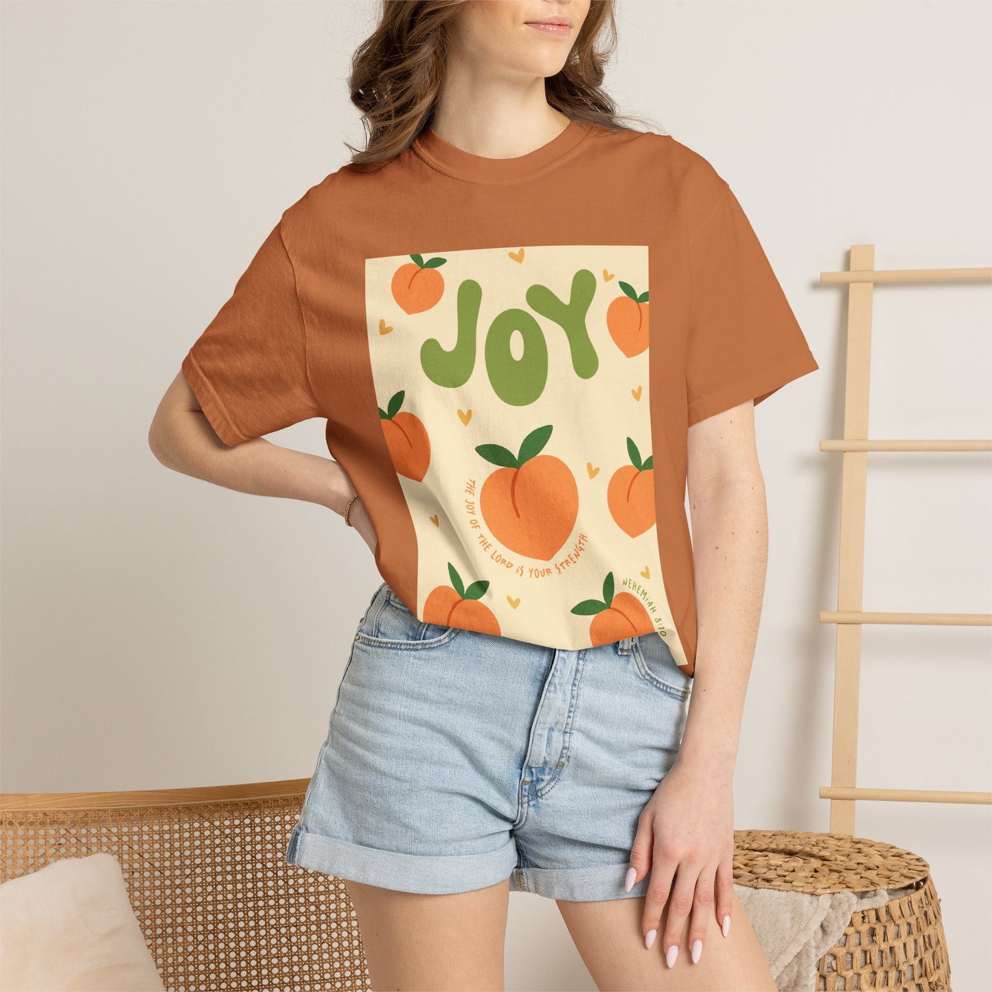 Joy Christian Scripture T-Shirt | Nehemiah 8:10 Comfort Colors Tee