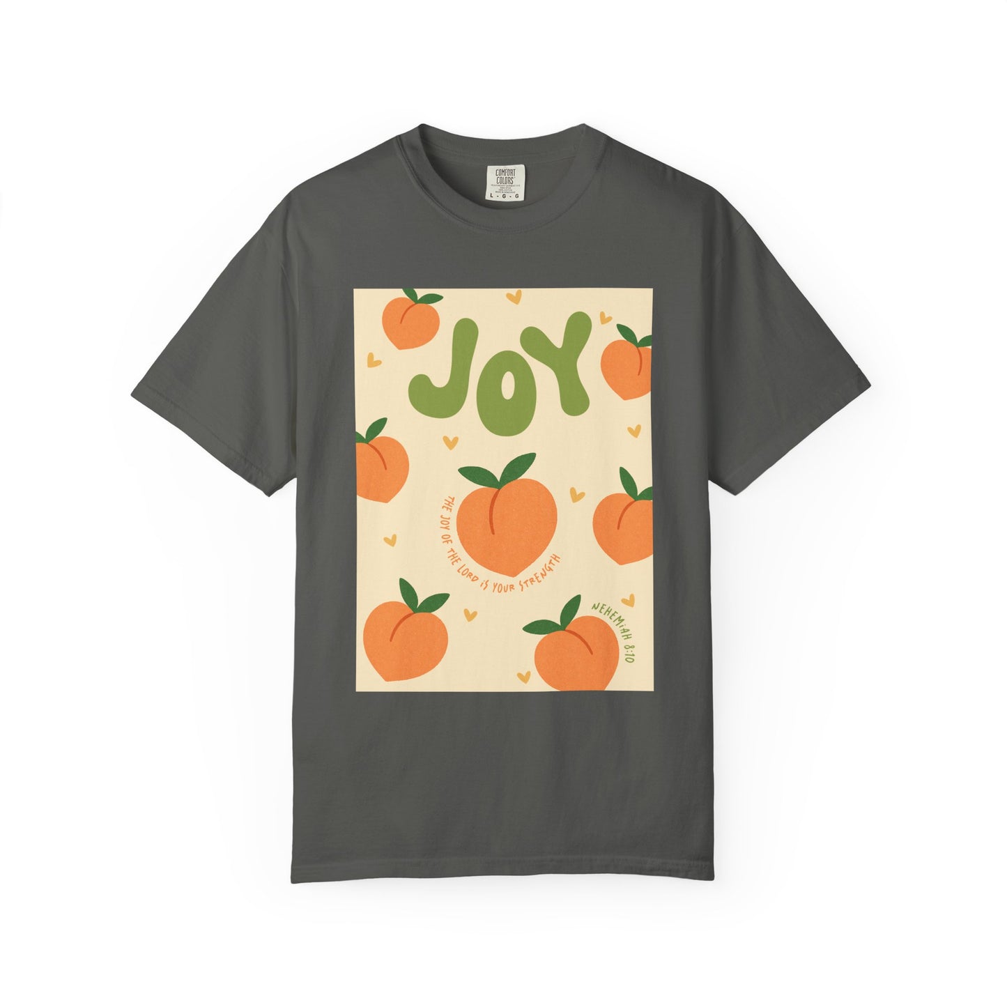 Joy Christian Scripture T-Shirt | Nehemiah 8:10 Comfort Colors Tee