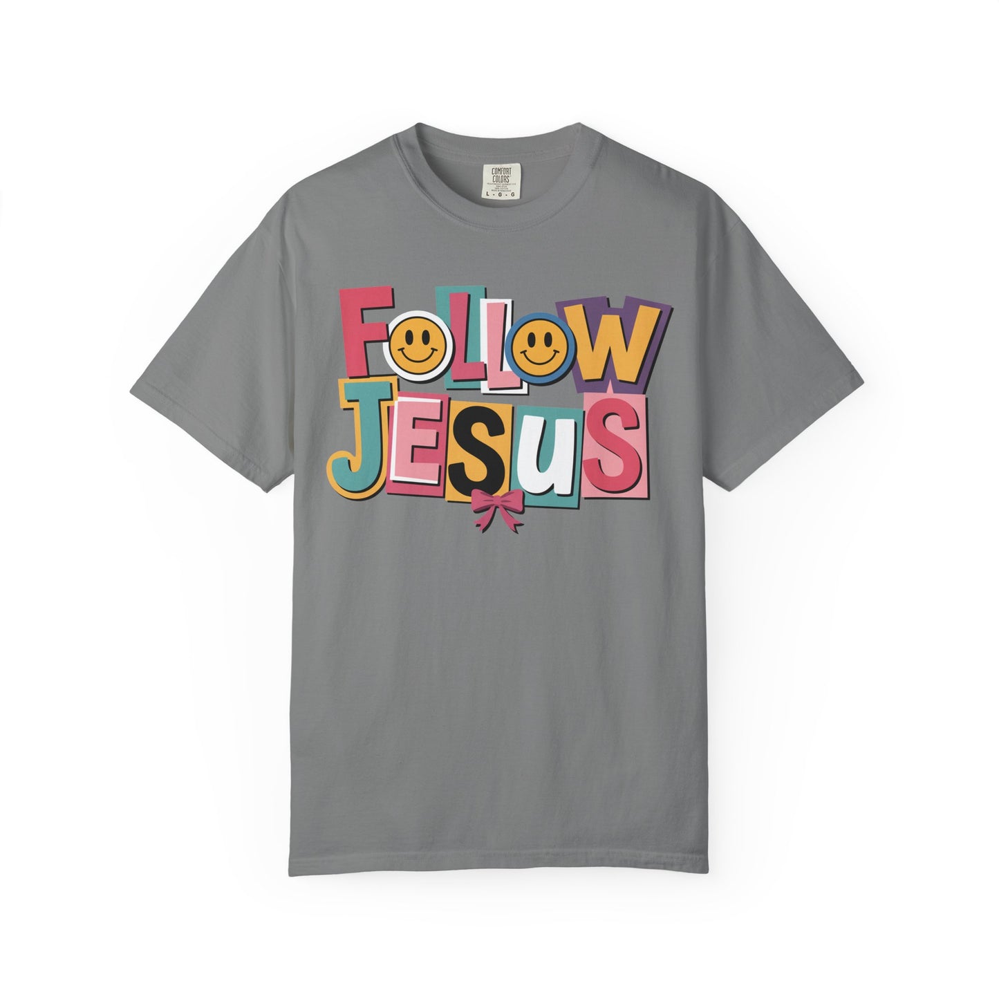 Follow Jesus Christian T-Shirt | Colorful Faith Tee | Inspirational Christian Shirt | Comfort Colors Garment-Dyed Tee