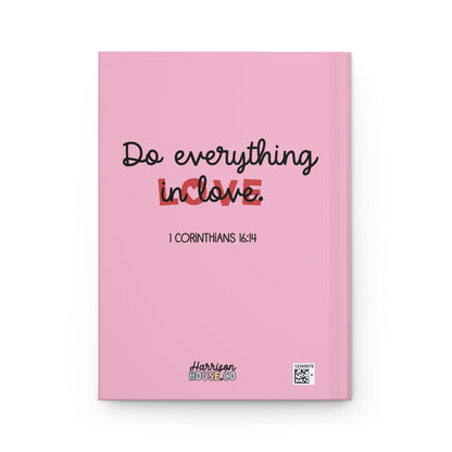Love Strawberry Journal | 1 Corinthians 16:14 Christian Notebook