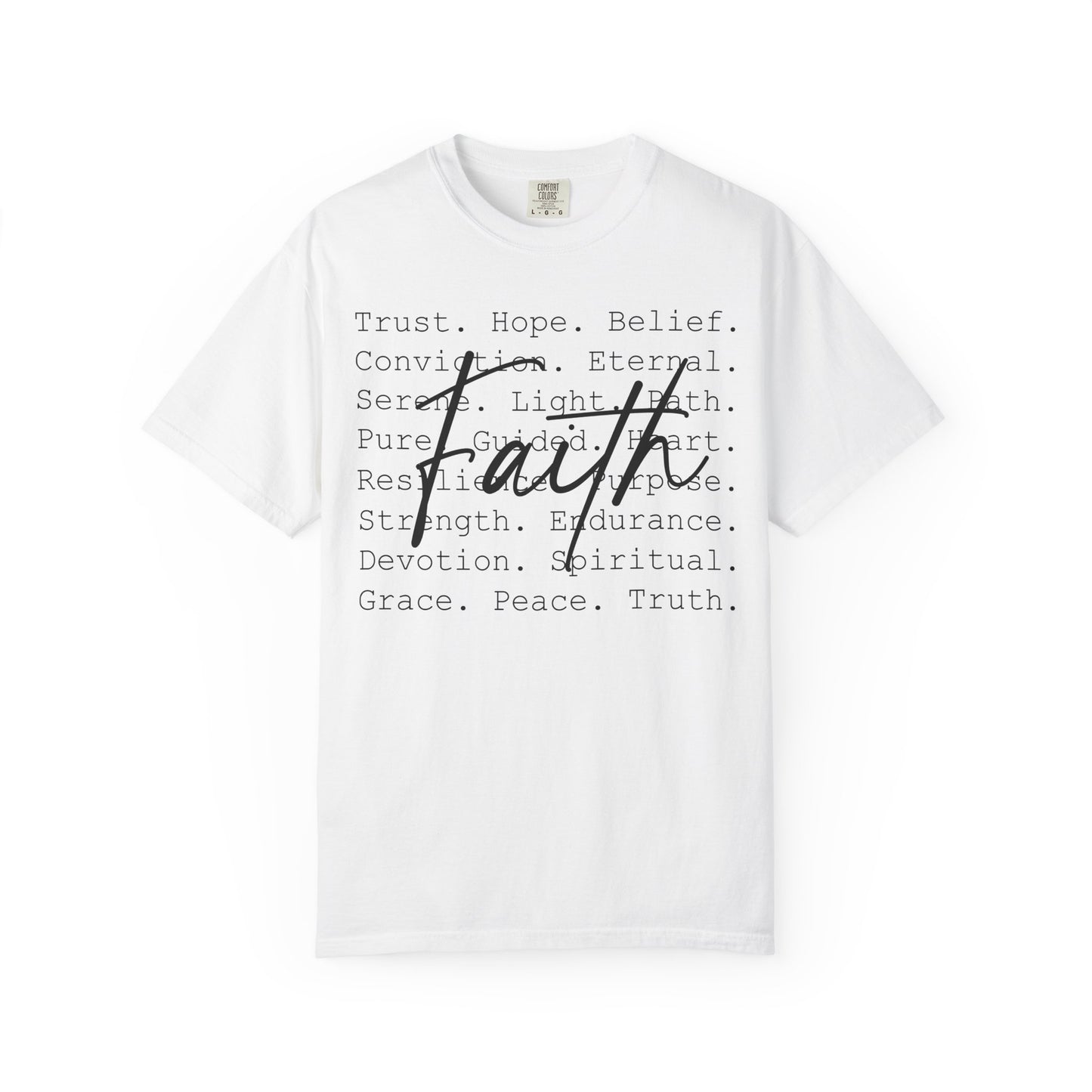 Faith Christian T-Shirt | Minimal Typography Faith Tee | Inspirational Scripture Shirt | Comfort Colors Garment-Dyed Tee