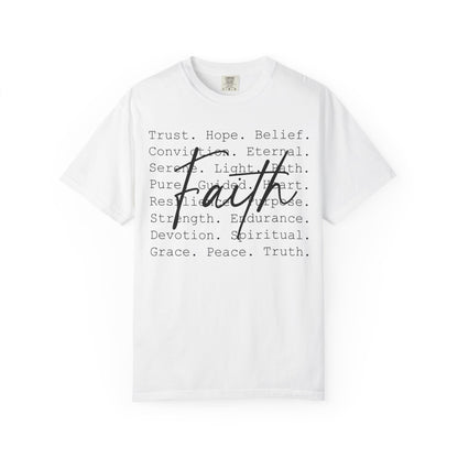 Faith Christian T-Shirt | Minimal Typography Faith Tee | Inspirational Scripture Shirt | Comfort Colors Garment-Dyed Tee