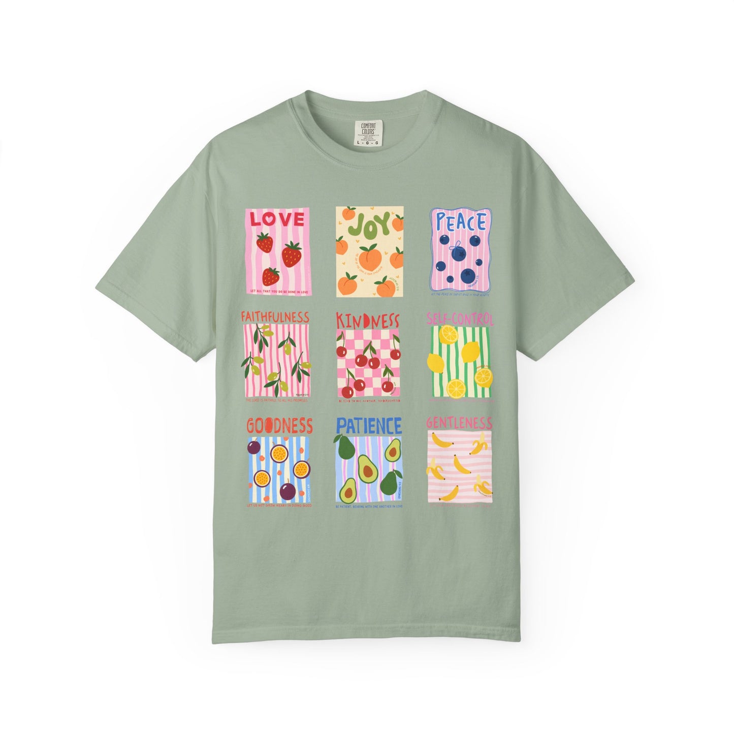 Fruit of the Spirit Christian T-Shirt | Galatians 5:22–23 Scripture Graphic Tee | Comfort Colors Garment-Dyed Shirt