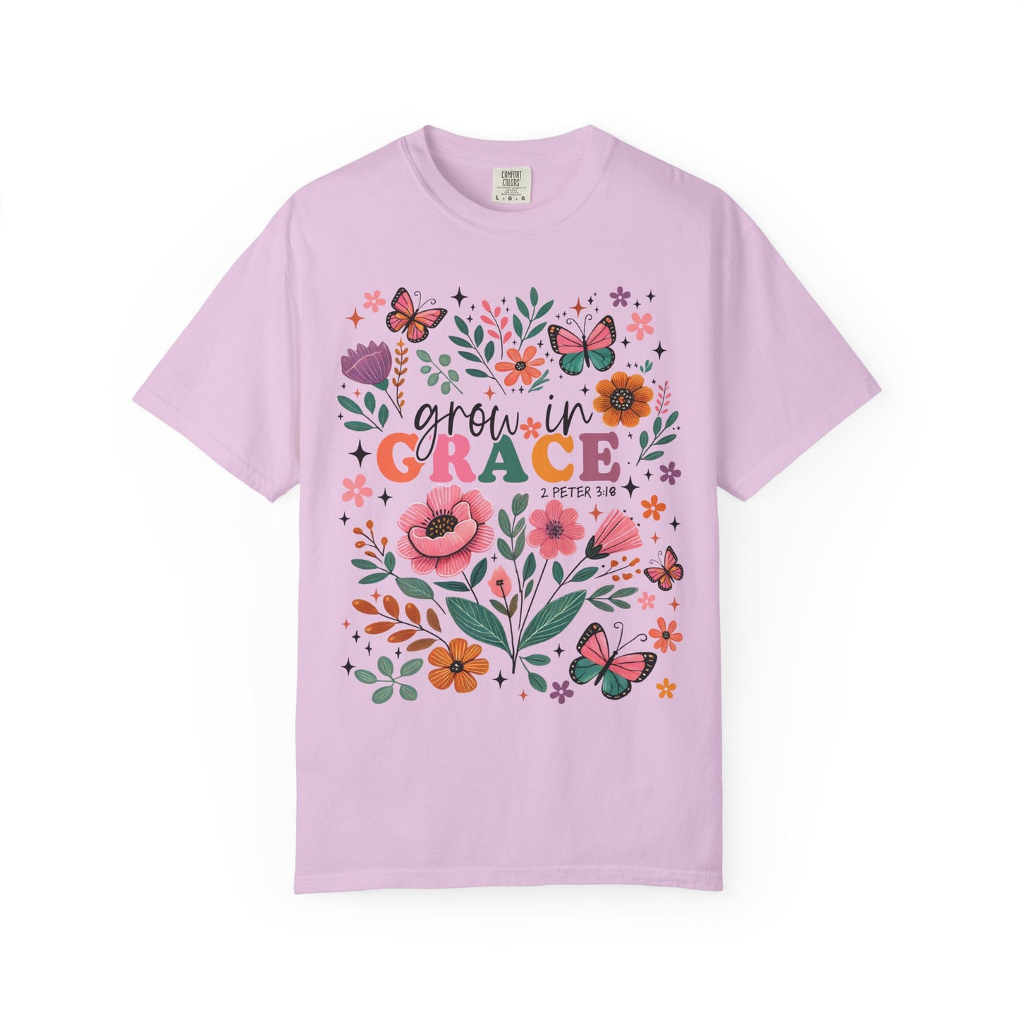 Grow in Grace Floral Christian T-Shirt