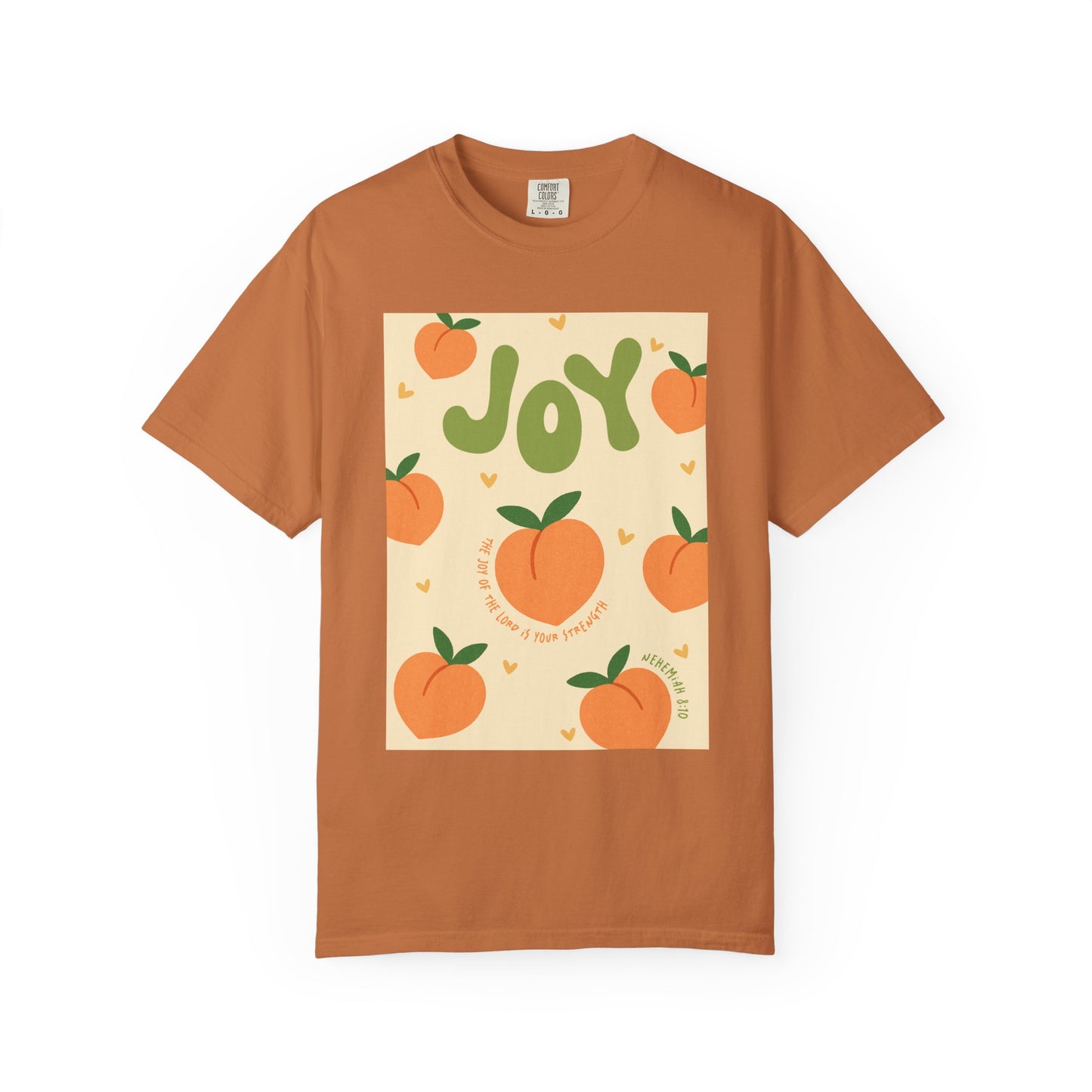 Joy Christian Scripture T-Shirt | Nehemiah 8:10 Comfort Colors Tee