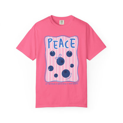Peace Christian Scripture T-Shirt | Colossians 3:15 Blueberry Faith Graphic Tee | Comfort Colors Garment-Dyed Shirt
