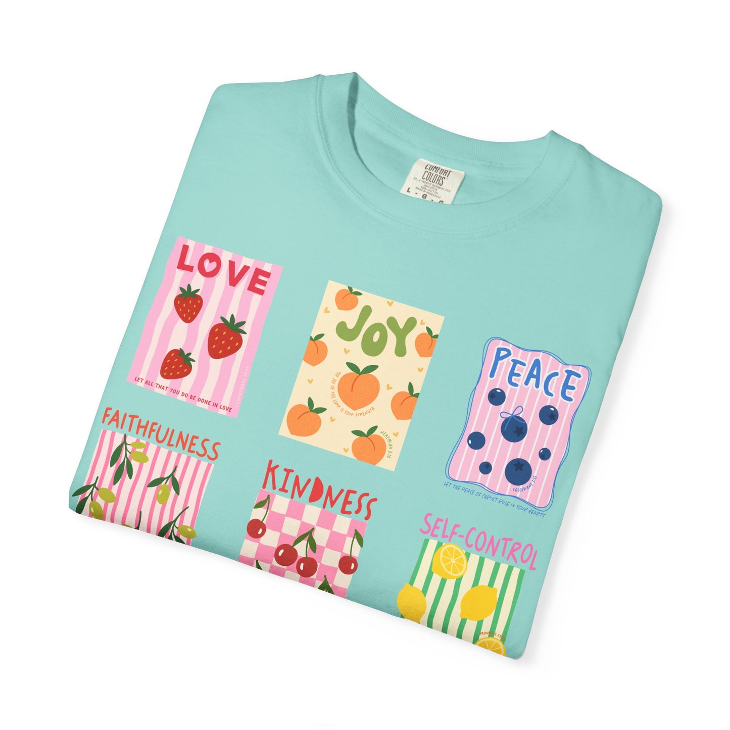 Fruit of the Spirit Christian T-Shirt | Galatians 5:22–23 Scripture Graphic Tee | Comfort Colors Garment-Dyed Shirt