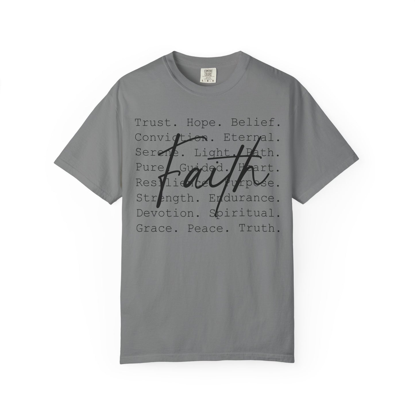 Faith Christian T-Shirt | Minimal Typography Faith Tee | Inspirational Scripture Shirt | Comfort Colors Garment-Dyed Tee