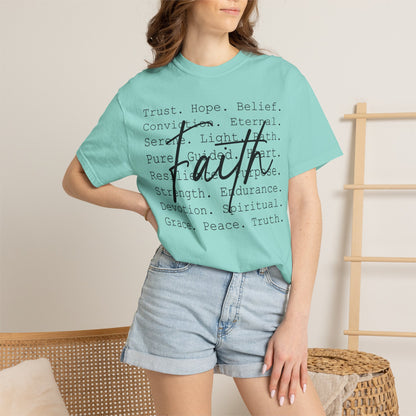 Faith Christian T-Shirt | Minimal Typography Faith Tee | Inspirational Scripture Shirt | Comfort Colors Garment-Dyed Tee