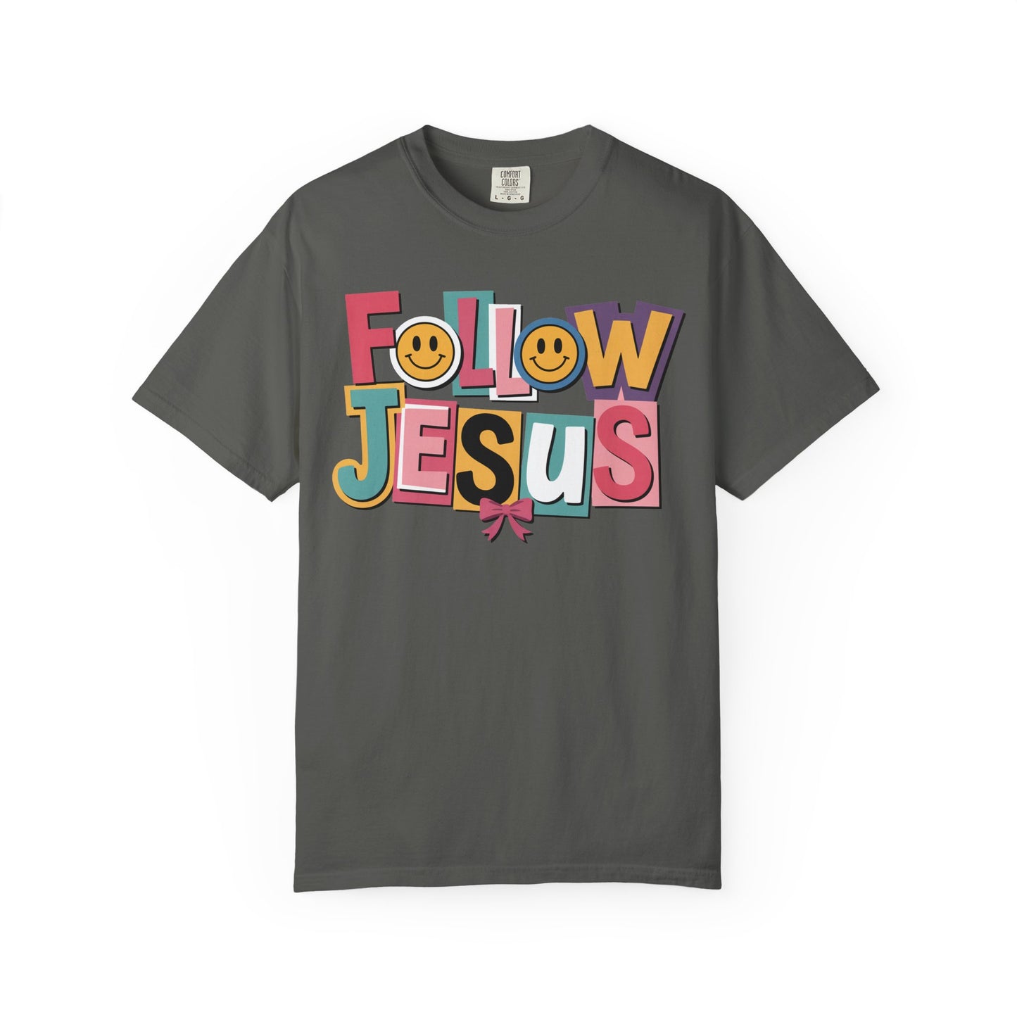 Follow Jesus Christian T-Shirt | Colorful Faith Tee | Inspirational Christian Shirt | Comfort Colors Garment-Dyed Tee