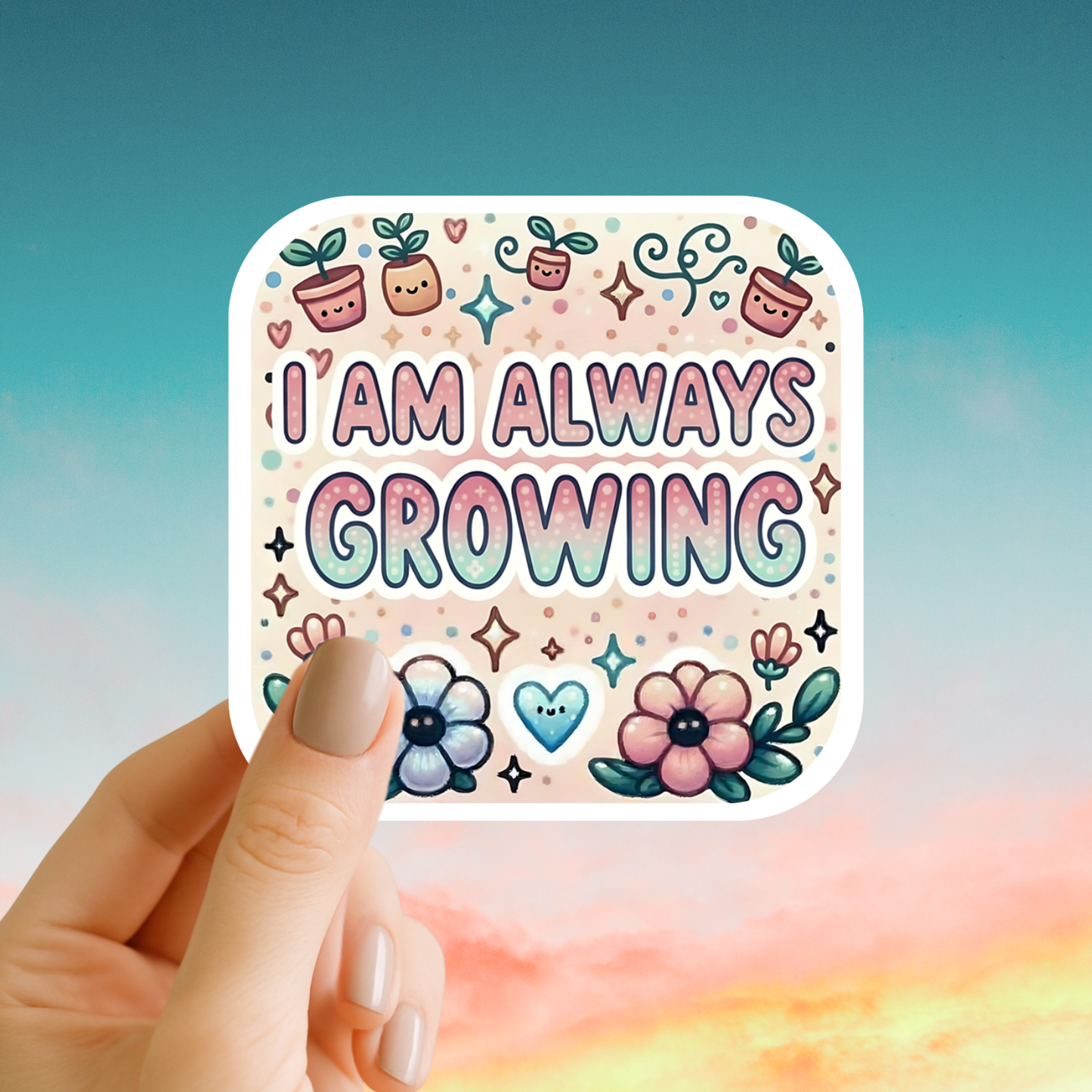 I am always growing – Affirmation Sticker