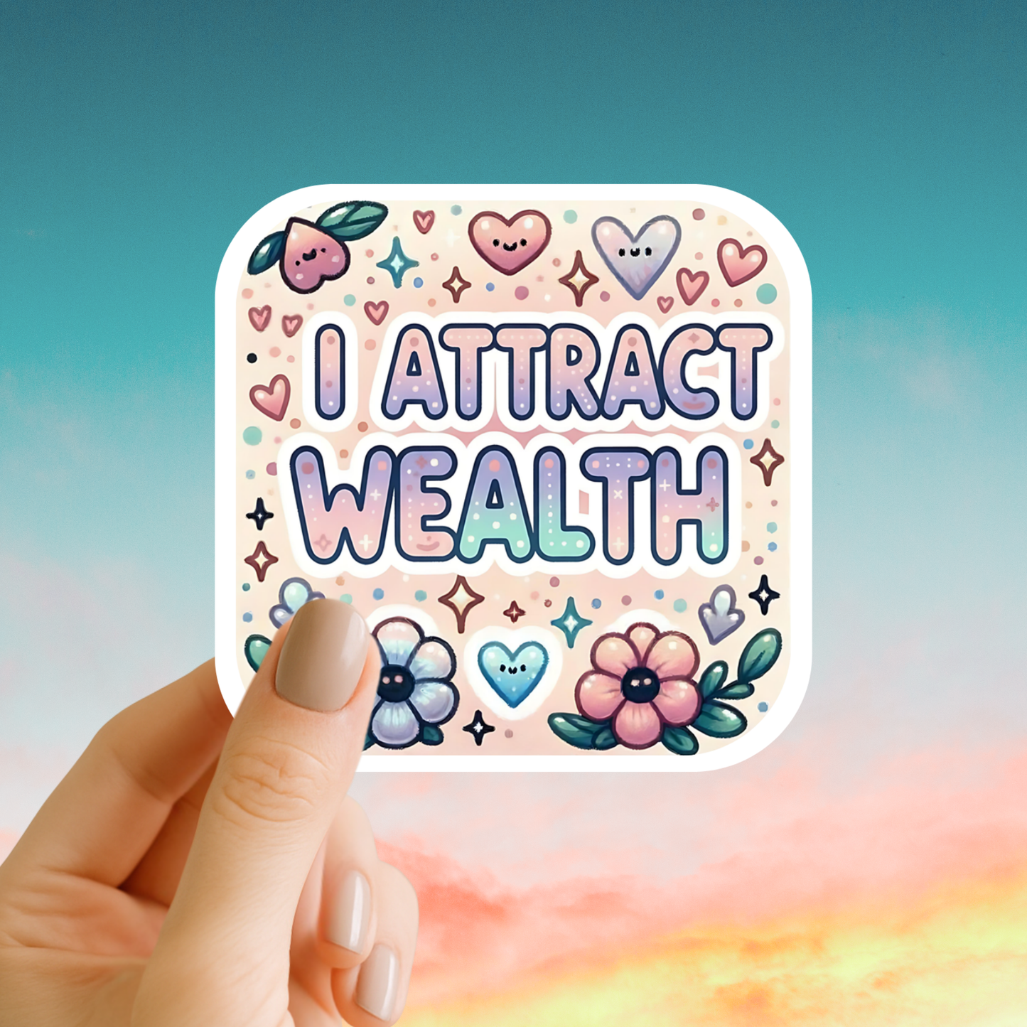 I attract wealth – Affirmation Sticker