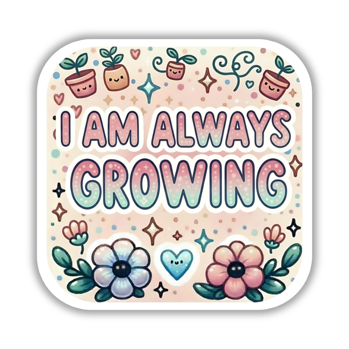 I am always growing – Affirmation Sticker