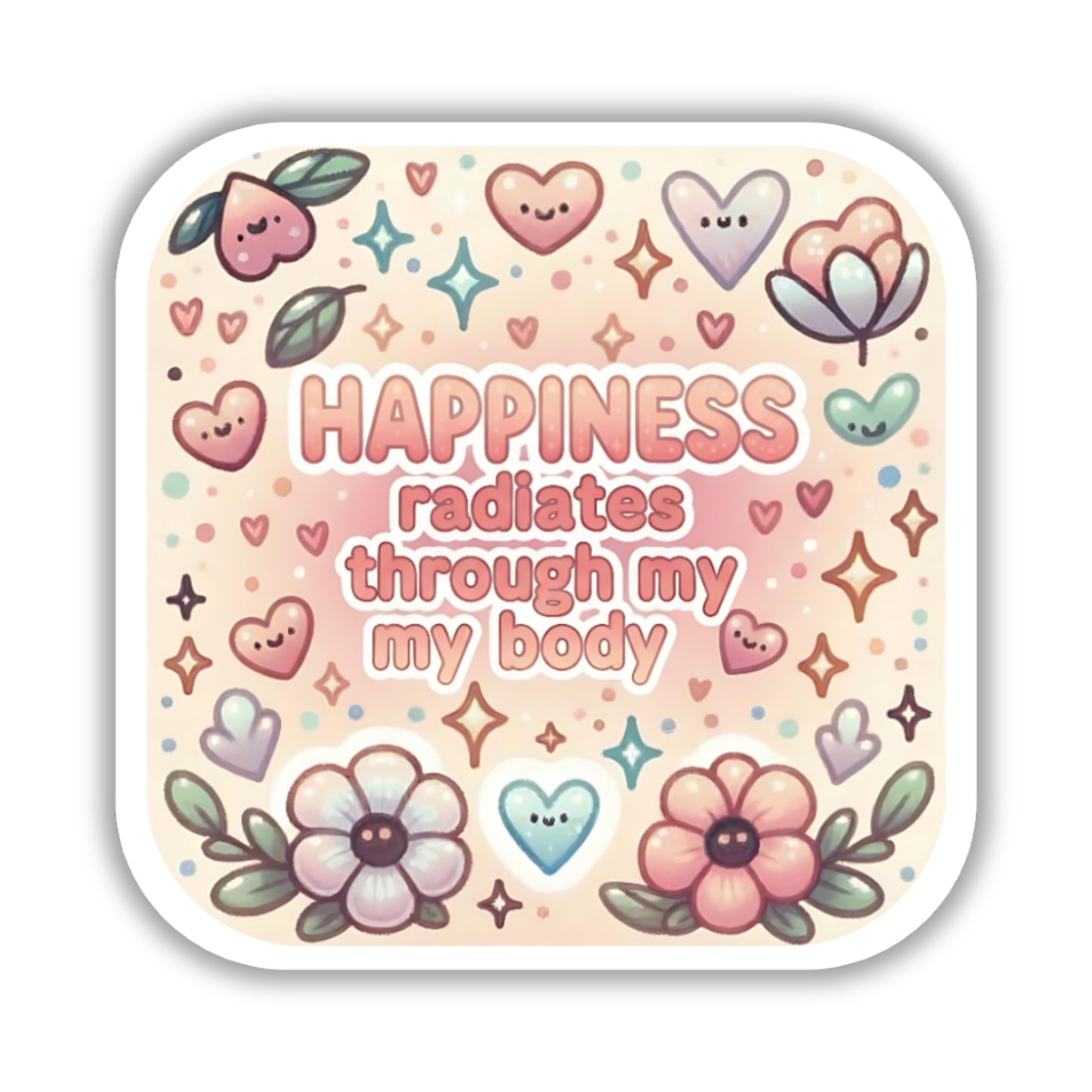 Happiness radiates through my body – Affirmation Sticker