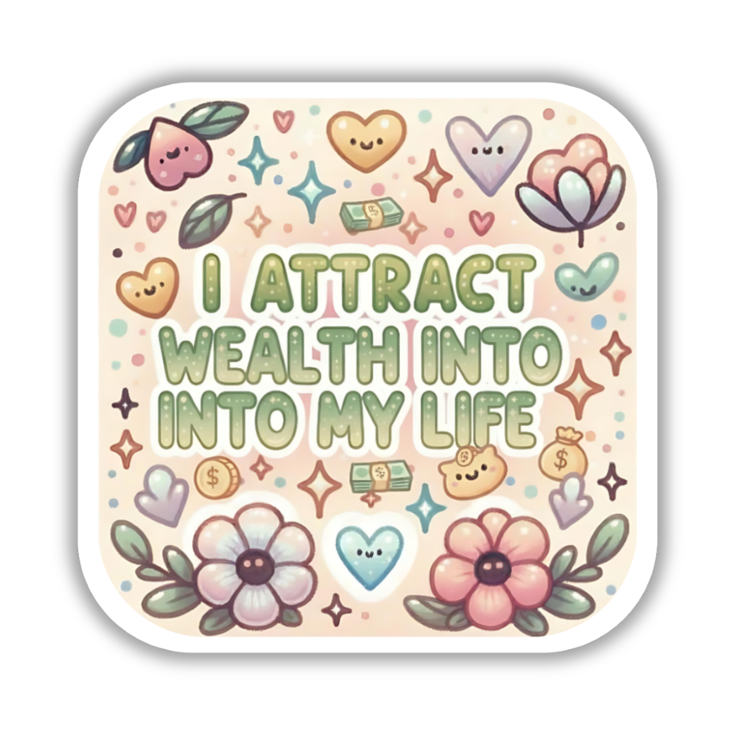 I attract wealth into my life – Affirmation Sticker